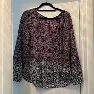 Sanctuary purple and navy medallion blouse - Size XS